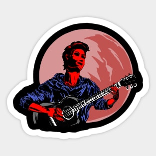 Guitar boys in a Moonlight moment Sticker